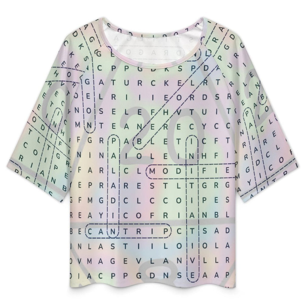 Don't Cross-Word Me! Loose Off-Shoulder T-Shirt