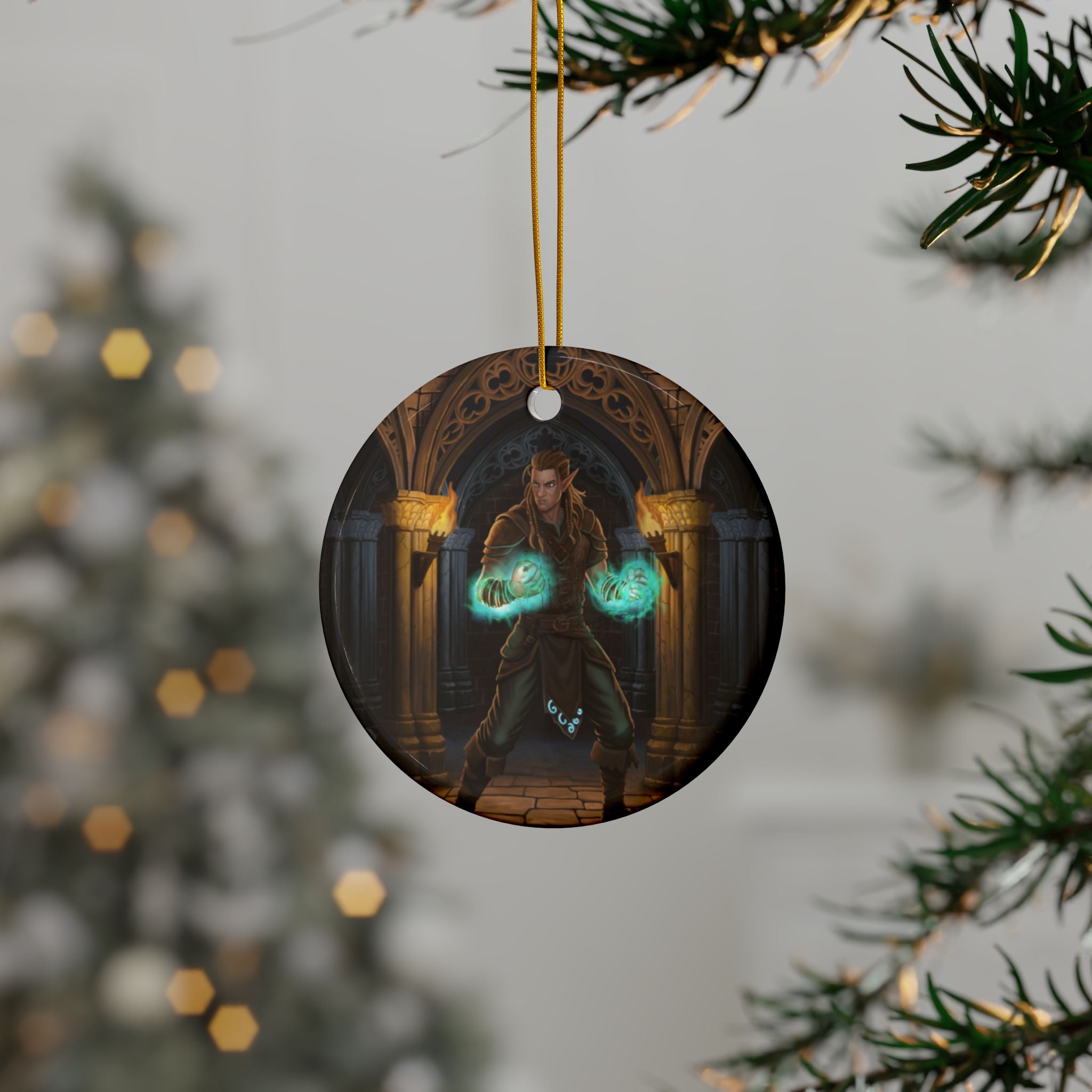 Mage Fighter Ceramic Ornaments