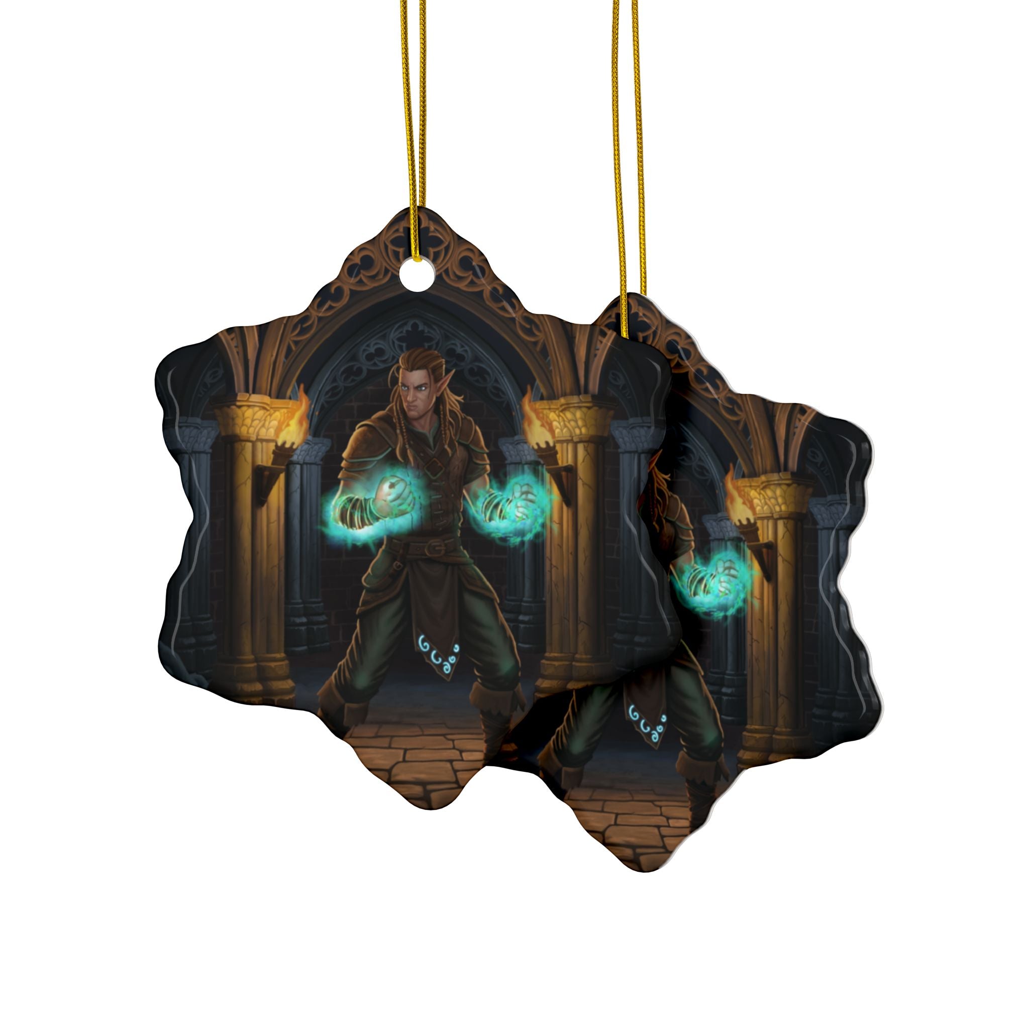 Mage Fighter Ceramic Ornaments