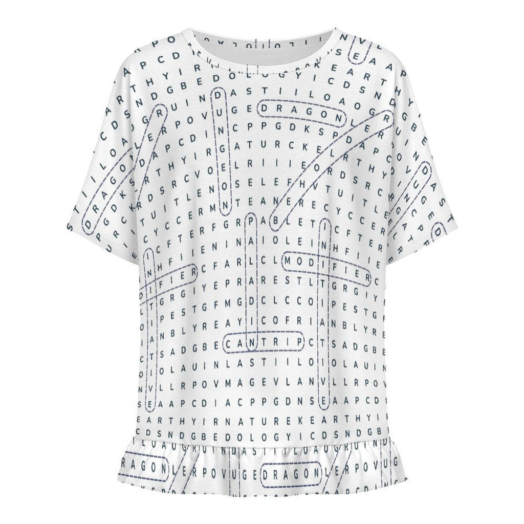 Don't Cross-Word Me! Ruffle Hem T‑Shirt