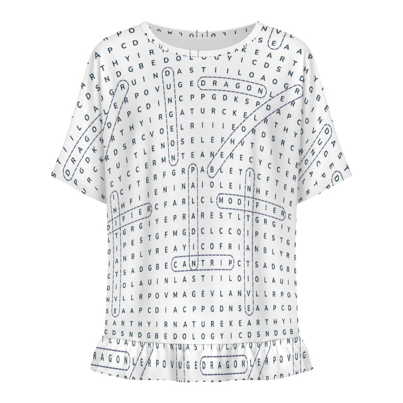 Don't Cross-Word Me! Ruffle Hem T‑Shirt