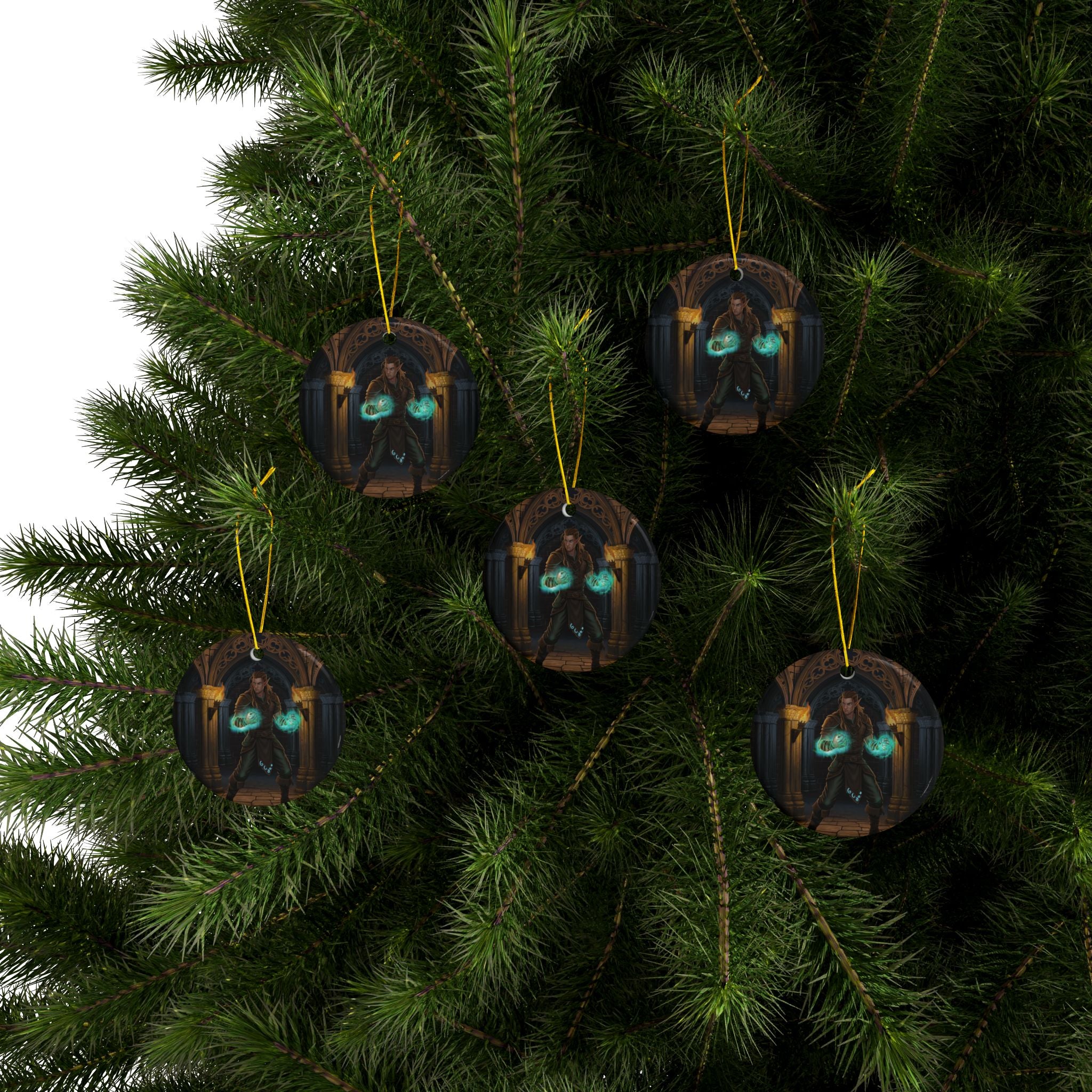 Mage Fighter Ceramic Ornaments
