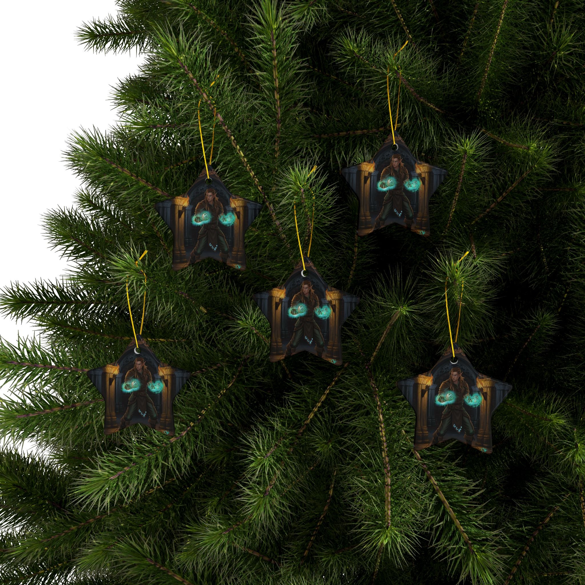 Mage Fighter Ceramic Ornaments