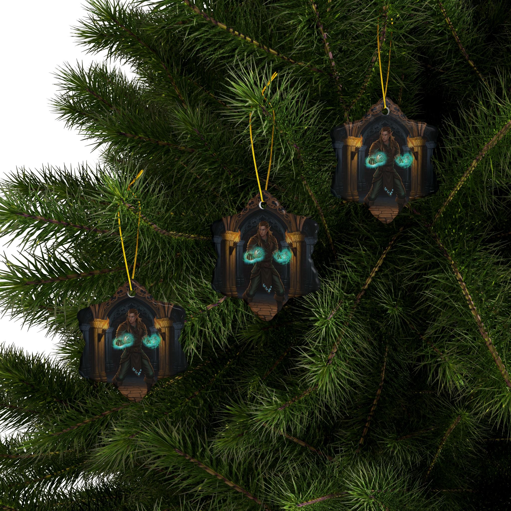 Mage Fighter Ceramic Ornaments