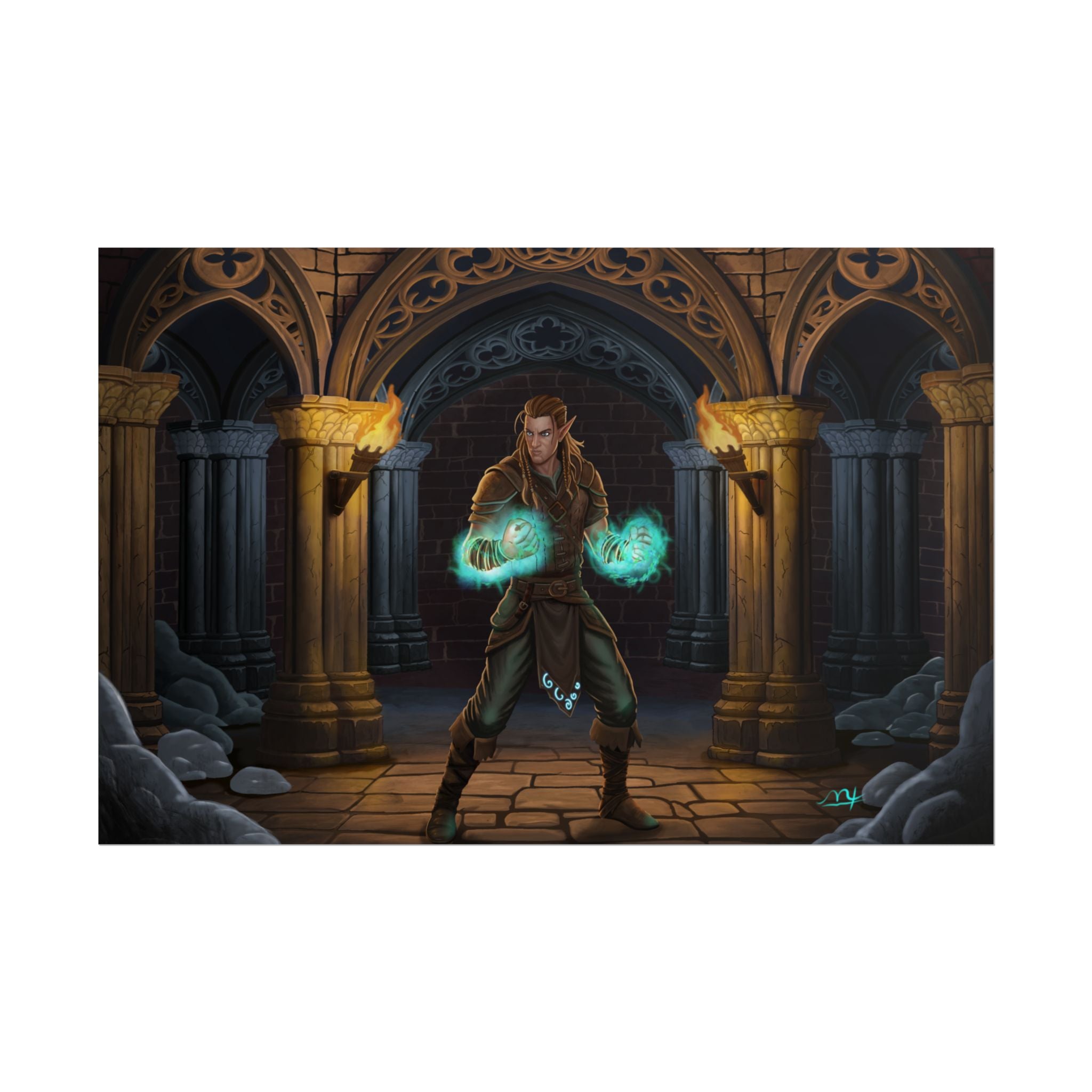 Mage Fighter Rolled Posters