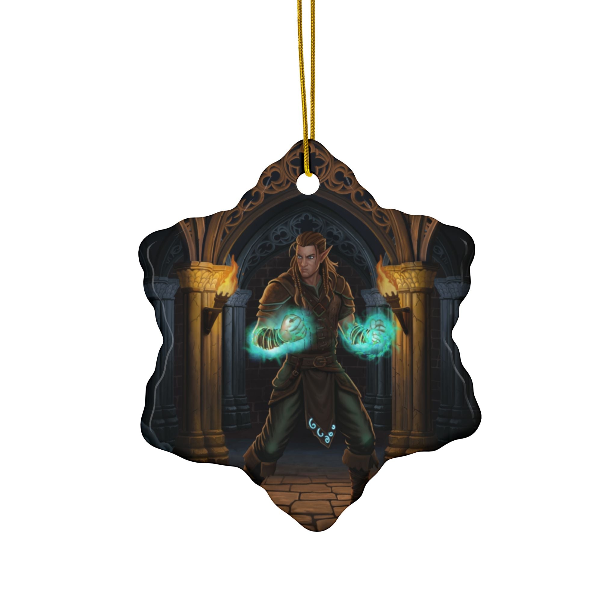 Mage Fighter Ceramic Ornaments