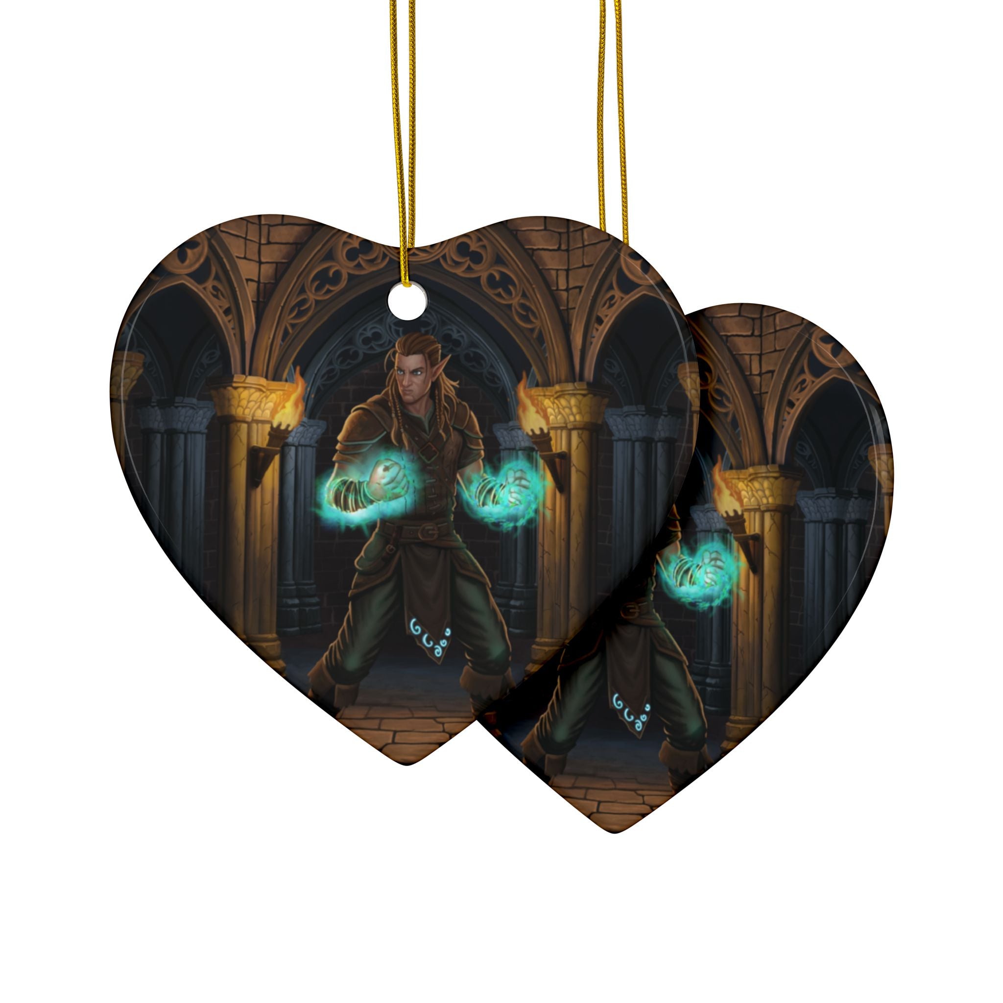 Mage Fighter Ceramic Ornaments