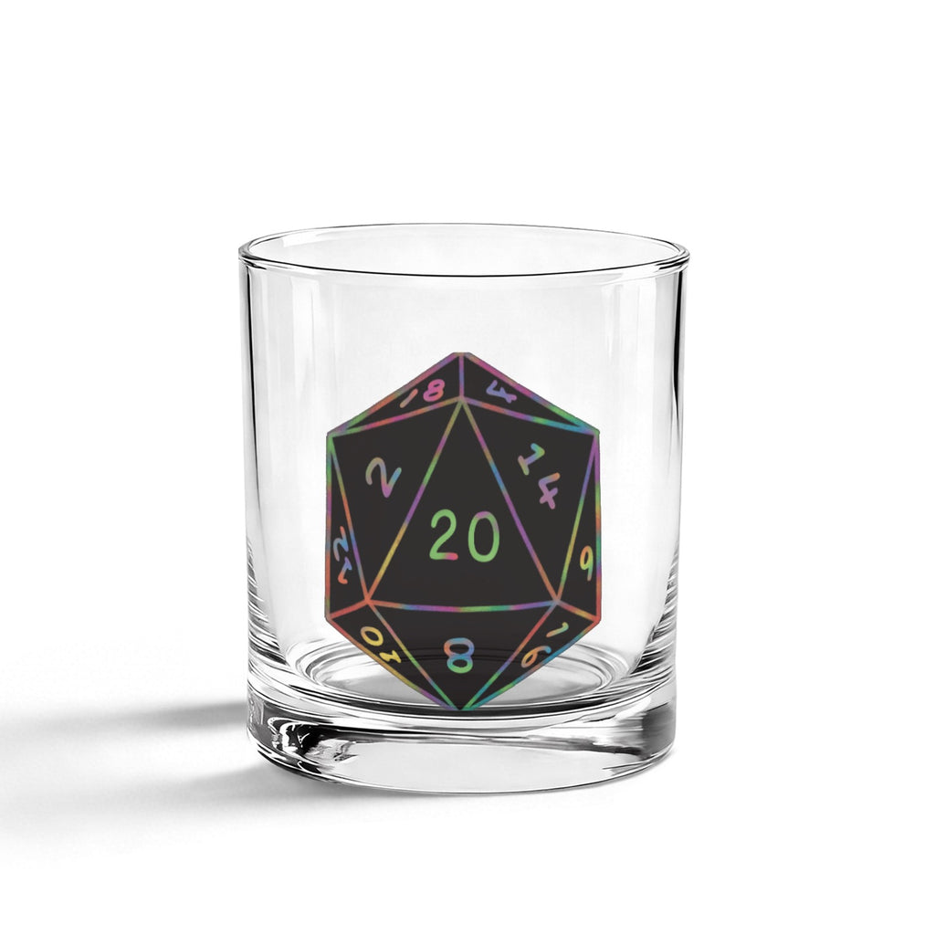 Tavern Pour Rainbow D20 Rocks Glass