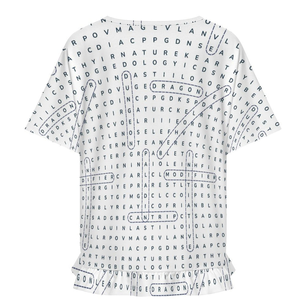 Don't Cross-Word Me! Ruffle Hem T‑Shirt