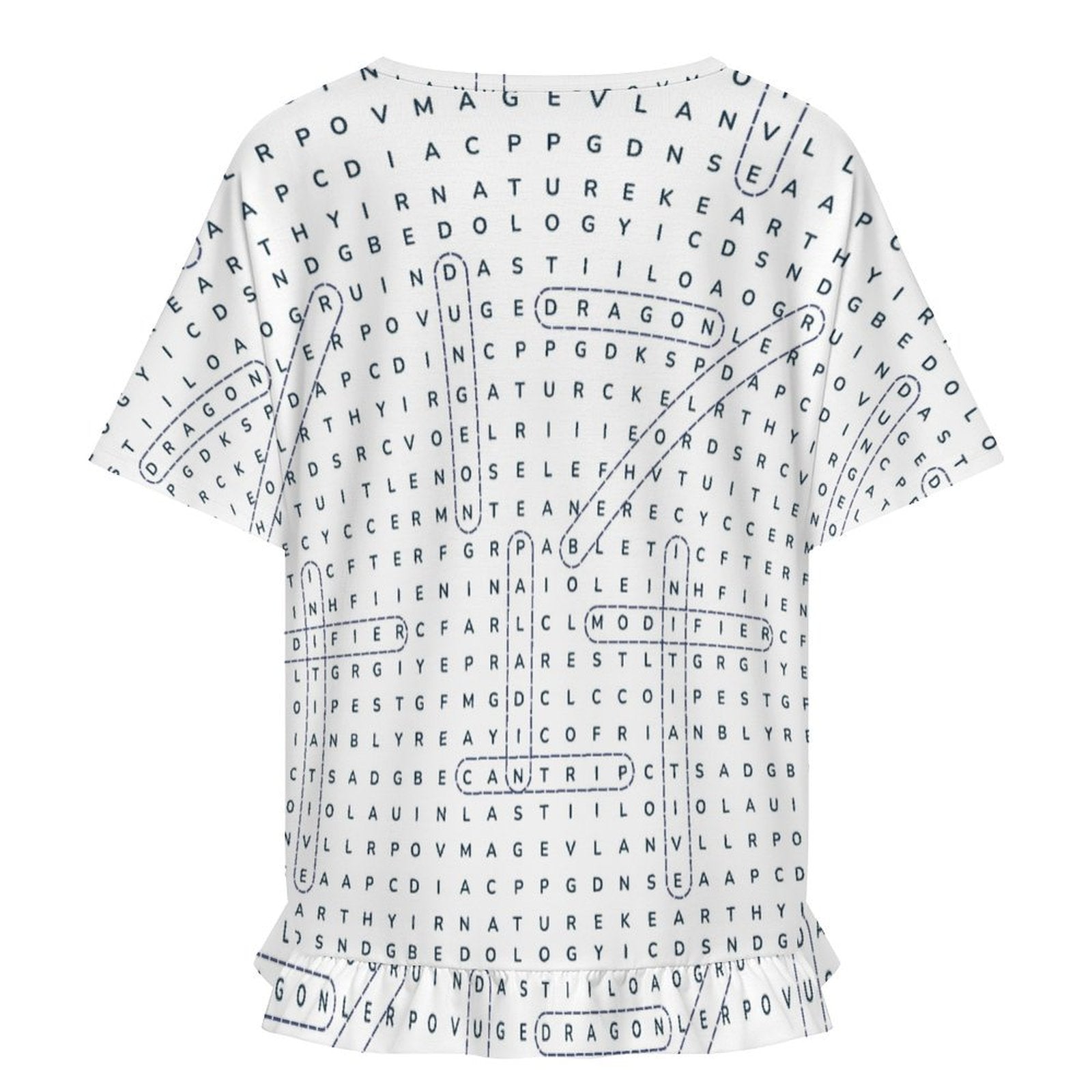 Don't Cross-Word Me! Ruffle Hem T‑Shirt