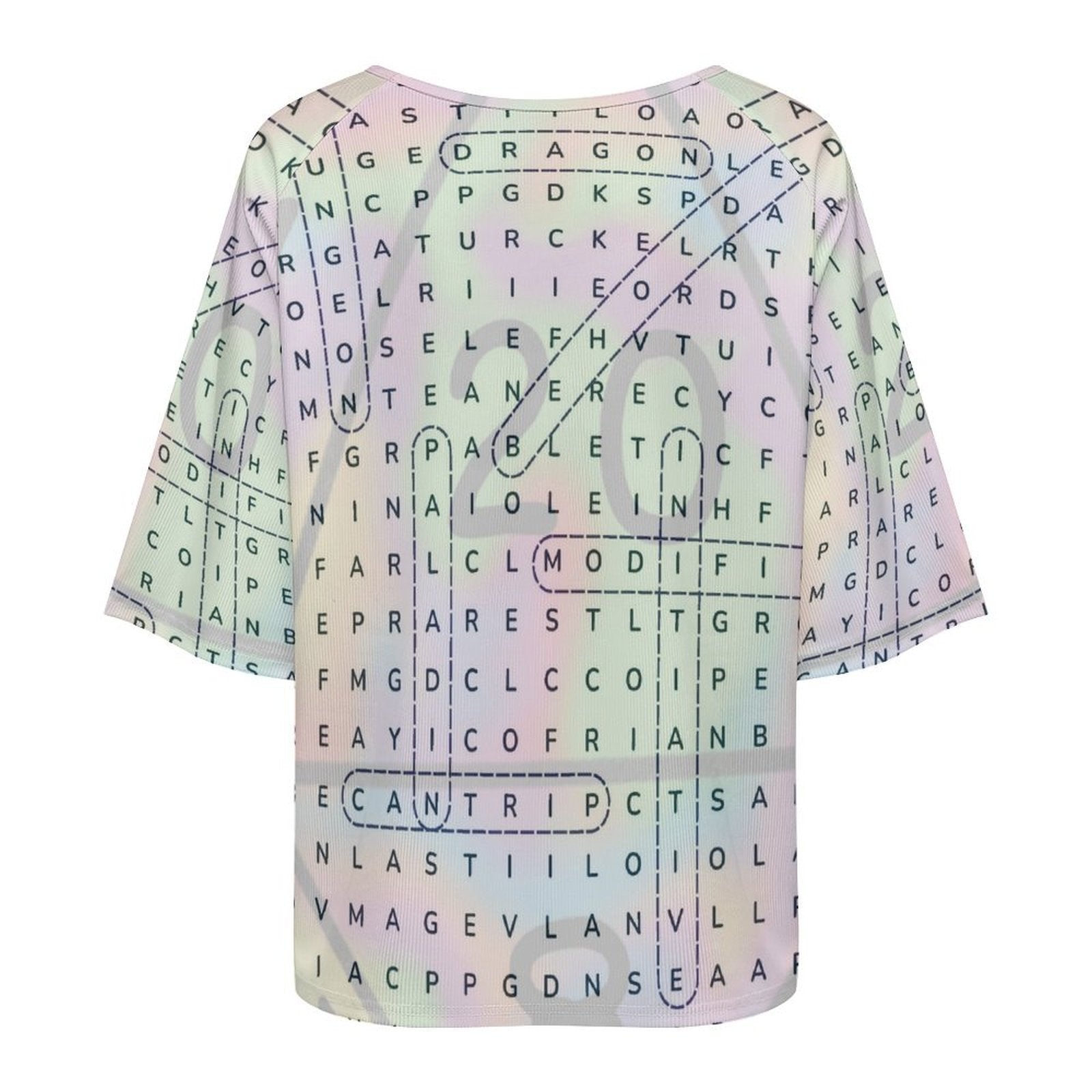 Don't Cross-Word Me! Loose Off-Shoulder T-Shirt
