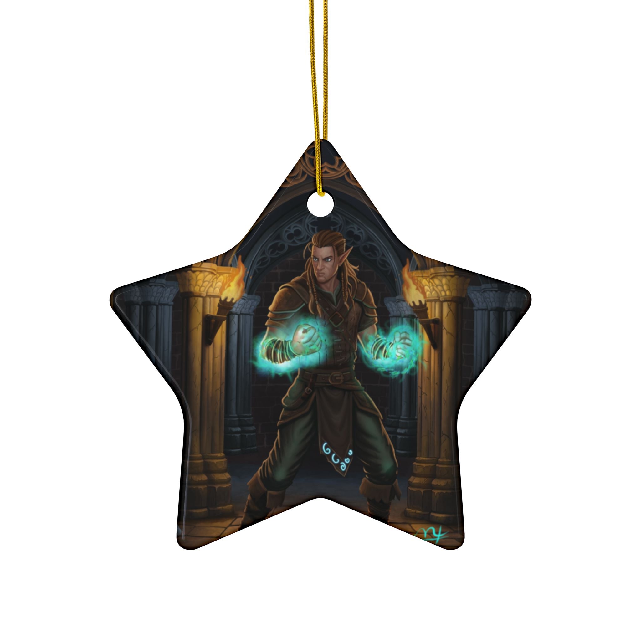 Mage Fighter Ceramic Ornaments