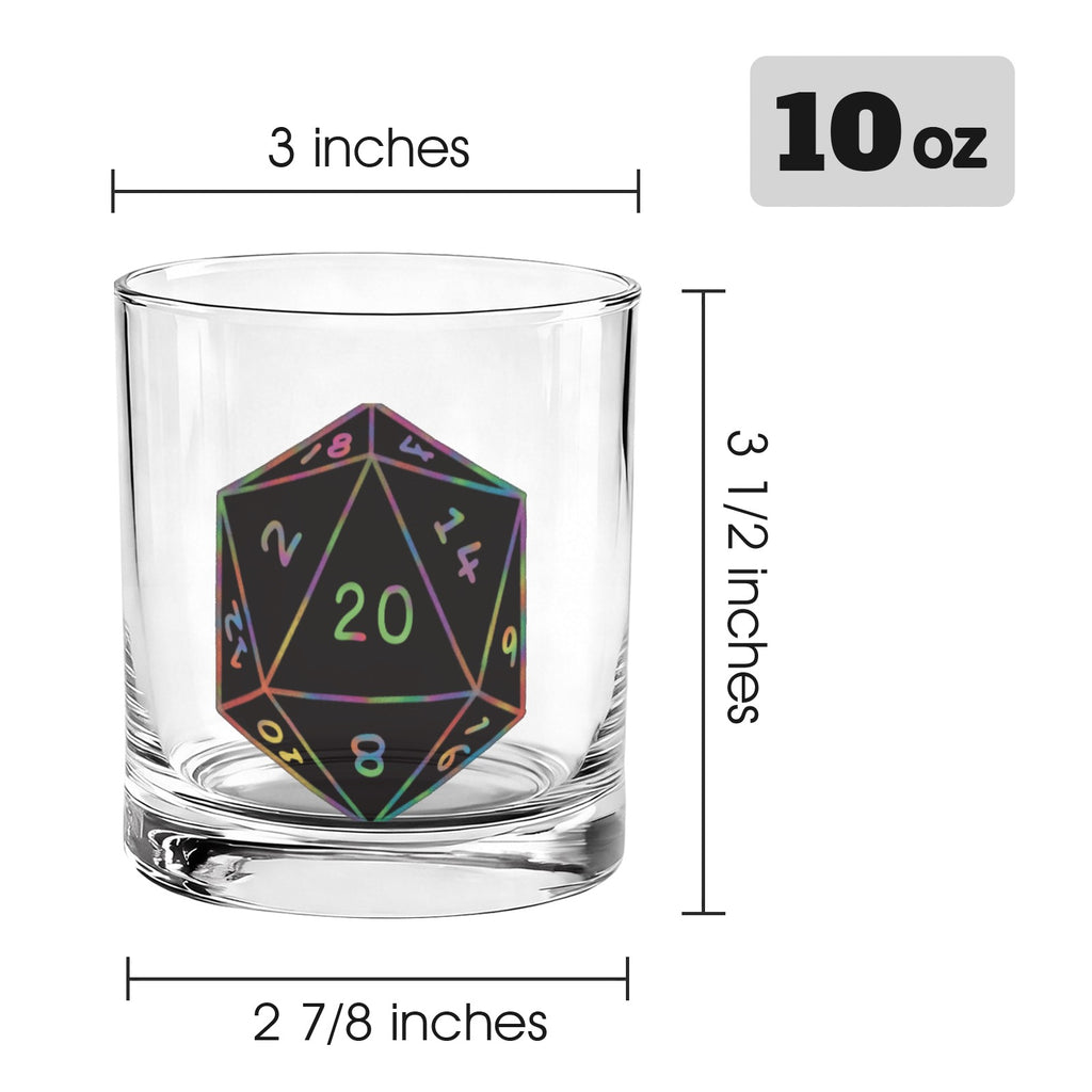 Tavern Pour Rainbow D20 Rocks Glass