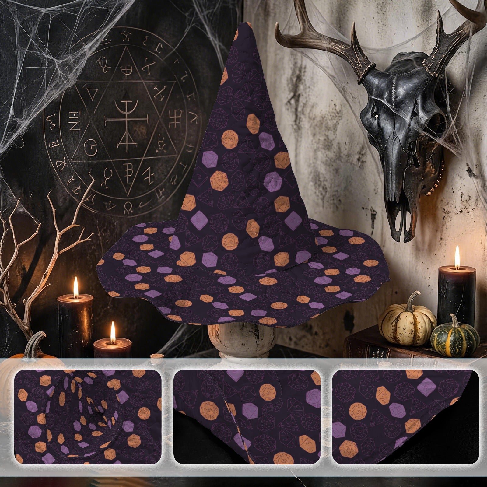 Witches Dice Hat Quilted Witch Hat