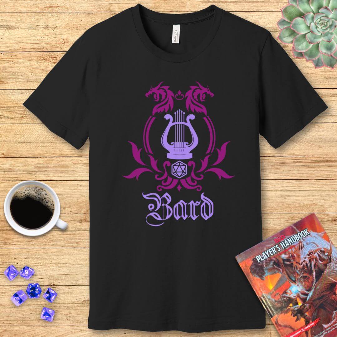 D&D Bard Class Simple Emblem T-Shirt