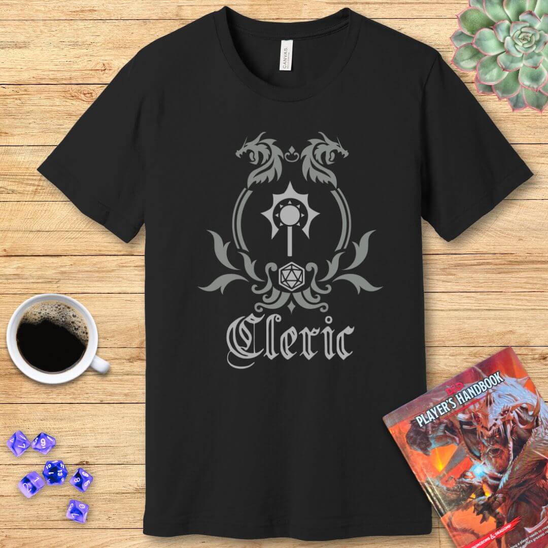 D&D Cleric Class Simple Emblem T-Shirt