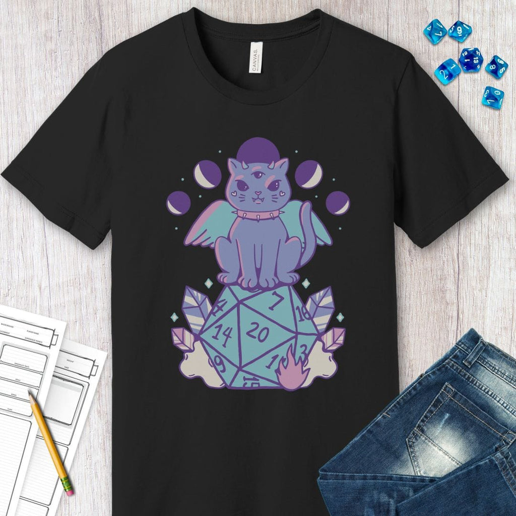 D&D Cute Cat D20 T-shirt