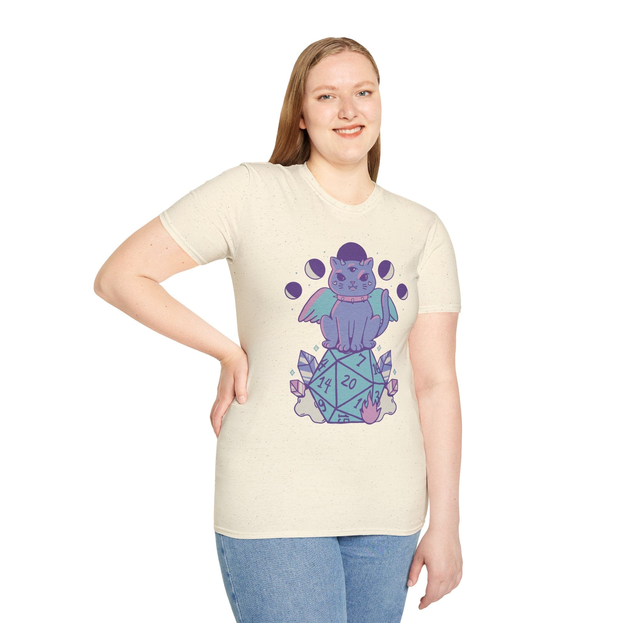 D&D Cute Cat D20 T-shirt