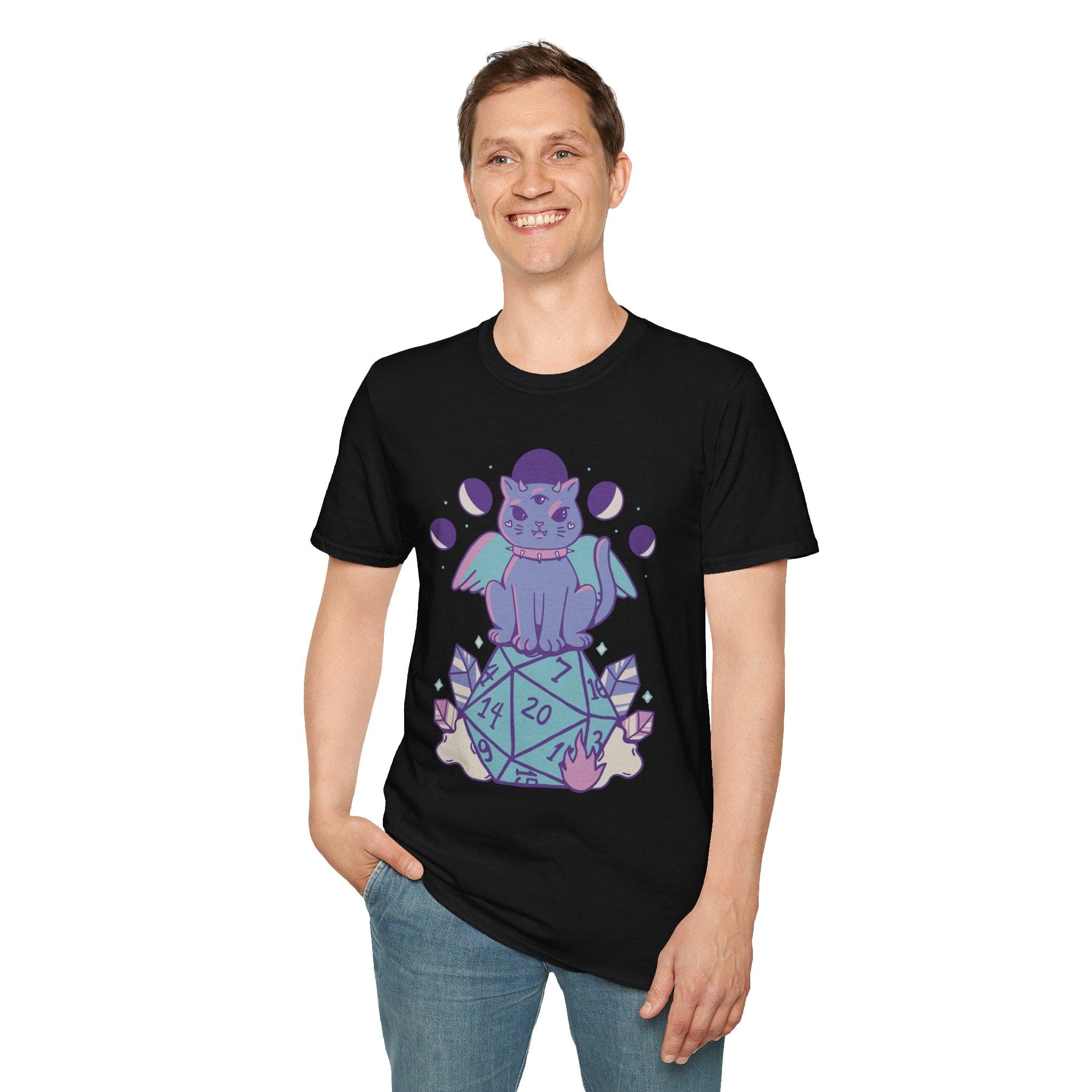 D&D Cute Cat D20 T-shirt