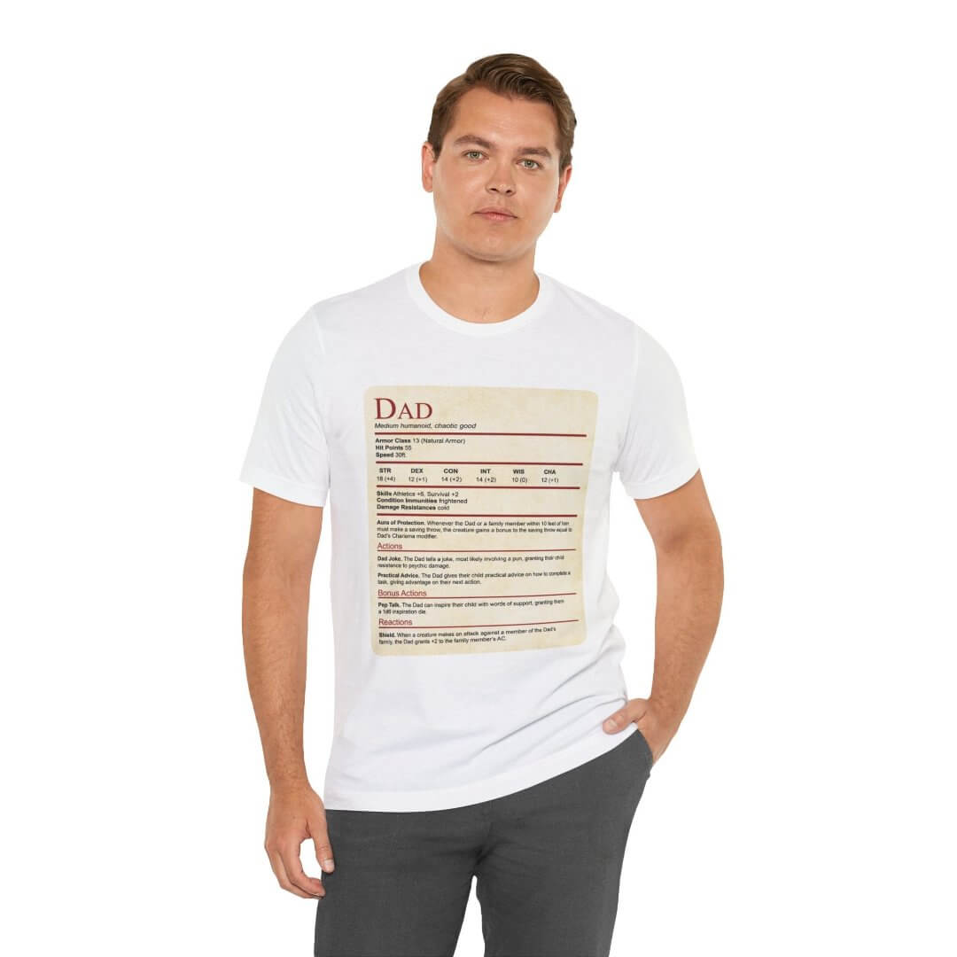 D&D Dad Shirt With Stat Block