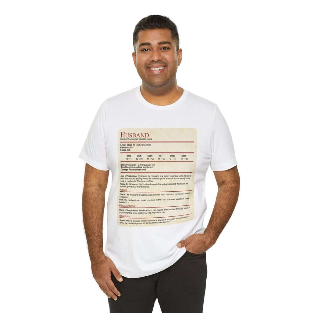 D&D Husband Stat Block T-Shirt