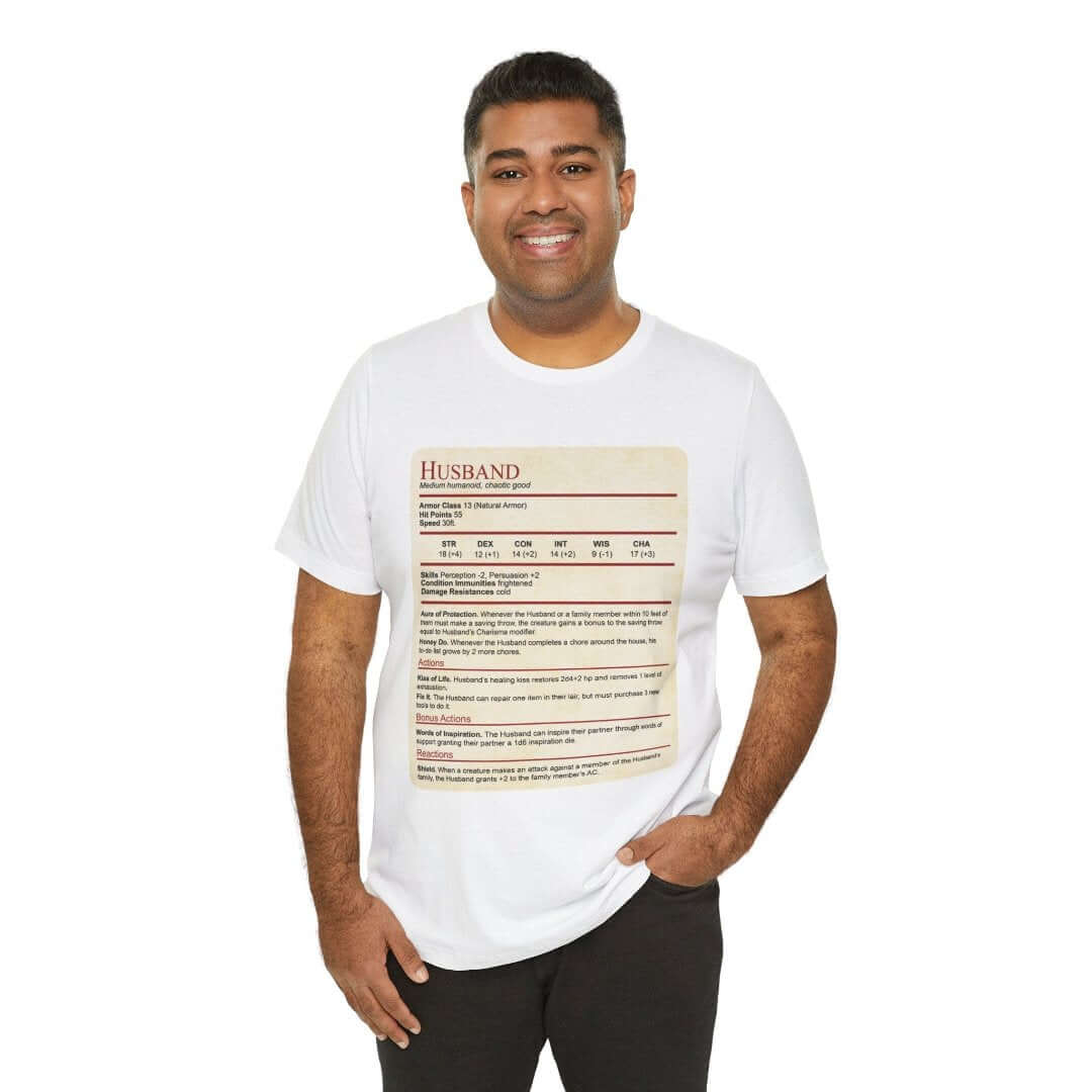 D&D Husband Stat Block T-Shirt