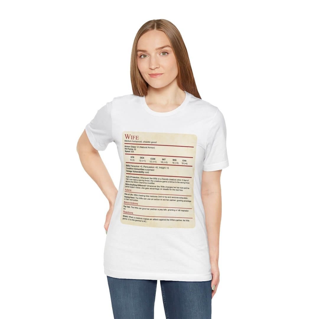 D&D Wife Stat Block T-Shirt