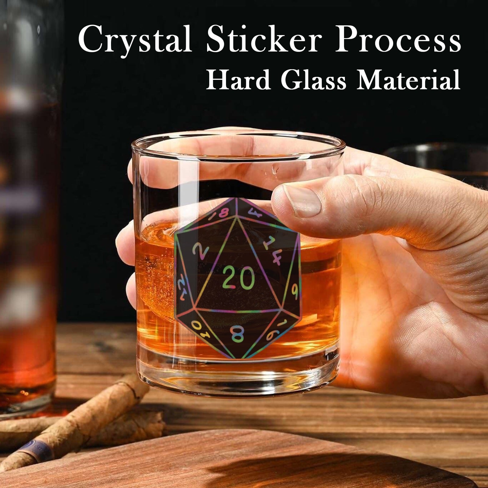 Tavern Pour Rainbow D20 Rocks Glass