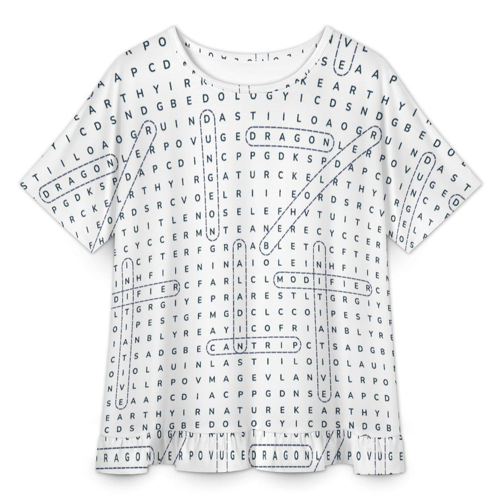 Don't Cross-Word Me! Ruffle Hem T‑Shirt