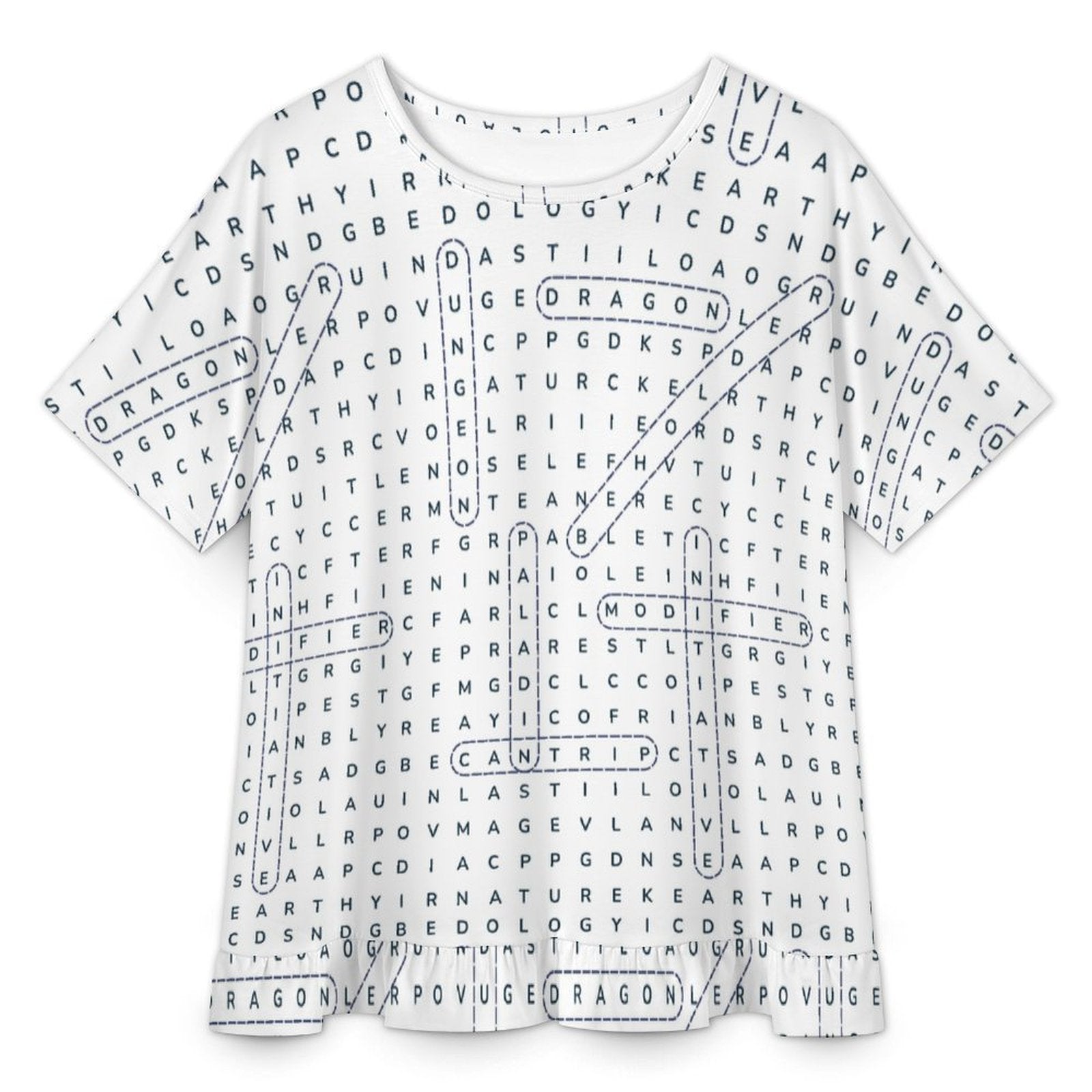 Don't Cross-Word Me! Ruffle Hem T‑Shirt