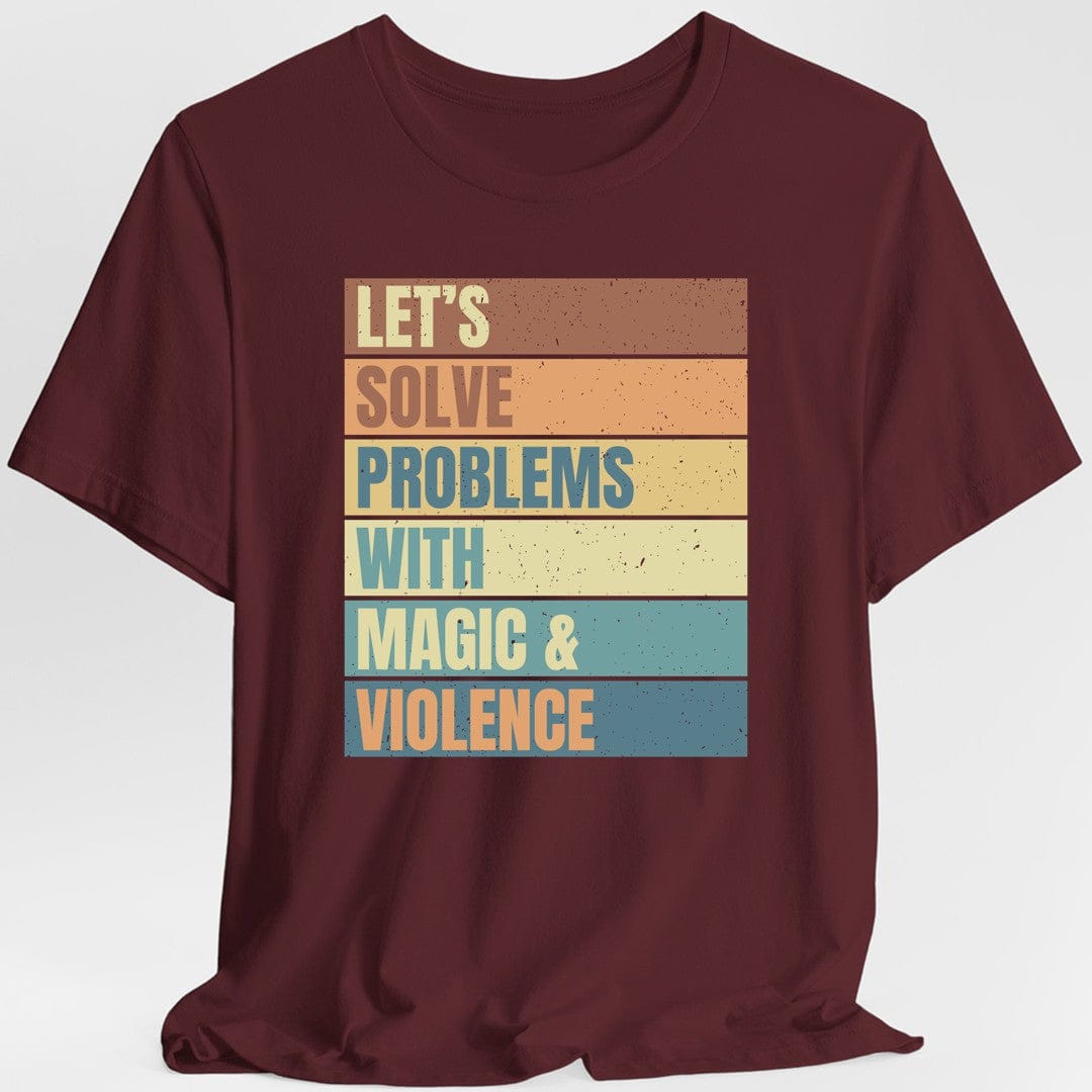 Let's Solve Problems With Magic & Violence Retro T-shirt