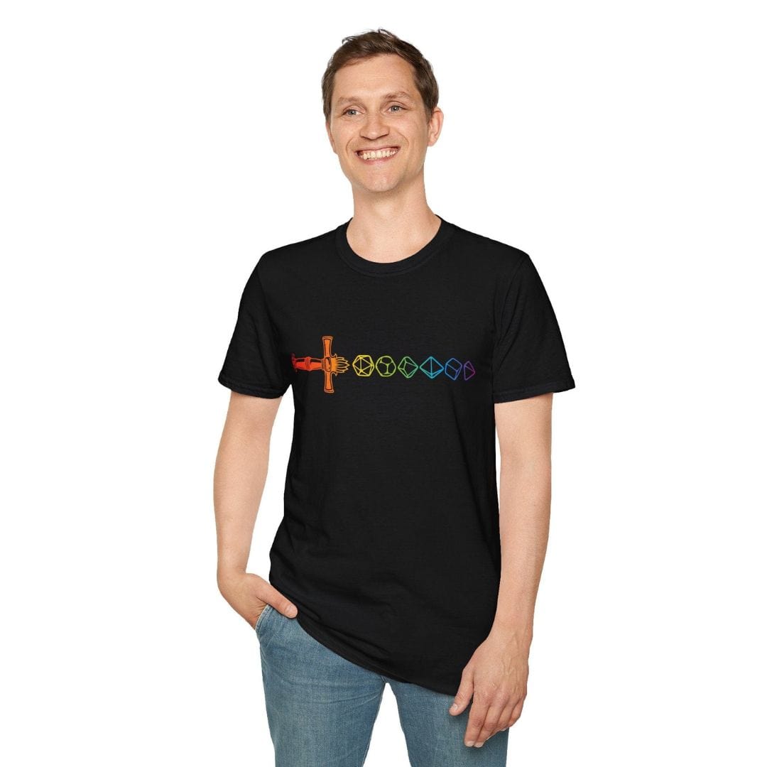 Rainbow Dice Sword T-Shirt